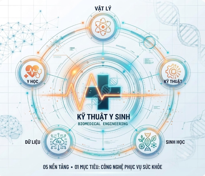 Kỹ thuật y sinh kết nối vật lý, kỹ thuật, sinh học, dữ liệu và y học